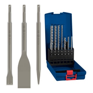 Set Makita Akku-Kombihammer DHR243RTJ 18 V / 5,0 Ah + Bosch SDS plus-7X 7tlg Set EXPERT