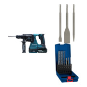 Set Makita Akku-Kombihammer DHR243RTJ 18 V / 5,0 Ah + Bosch SDS plus-7X 7tlg Set EXPERT