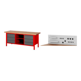 Set STIER Höhenverstellbare Werkbank Premium mit 6 Schubladen und einem...