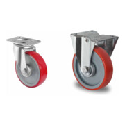 Set CASCOO Lenkrolle ø 125 mm Serie N2U6 Rollenlager + Bockrolle ø 125 mm...