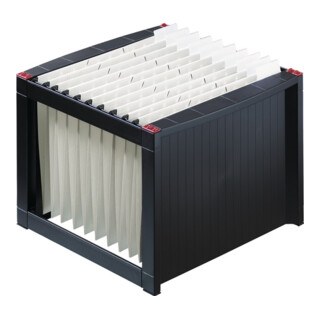 Bac à dossiers suspendus plastique noir H260xl360xP380 mm p. env. 40 dossiers HE