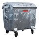 Bac à ordures 1,1 m³ tôle en acier galvanisé au feu mobile selon DIN EN 840-3 SU-1