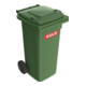 Bac à ordures 120 l HDPE vert mobile, selon EN 840 SULO-1