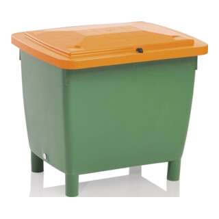 Bac à sel L790xl605xH775 mm 210 l HD-PE vert/orange sans glissière de prélèvemen