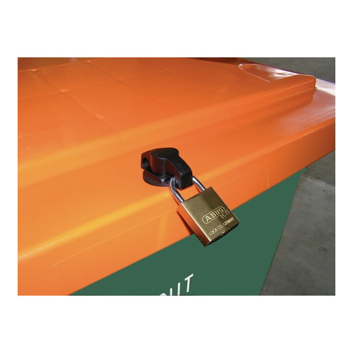 Bac à sel L945xl725xH930 mm 400 l HD-PE vert/orange sans glissière de prélèvemen