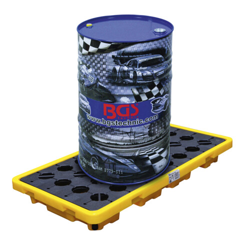 BGS Bac de collecte d’huile avec grille pour 2 fûts de 200 l