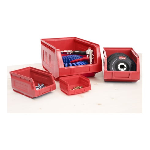 Bac de rangement STIER rouge 100x165x82 mm