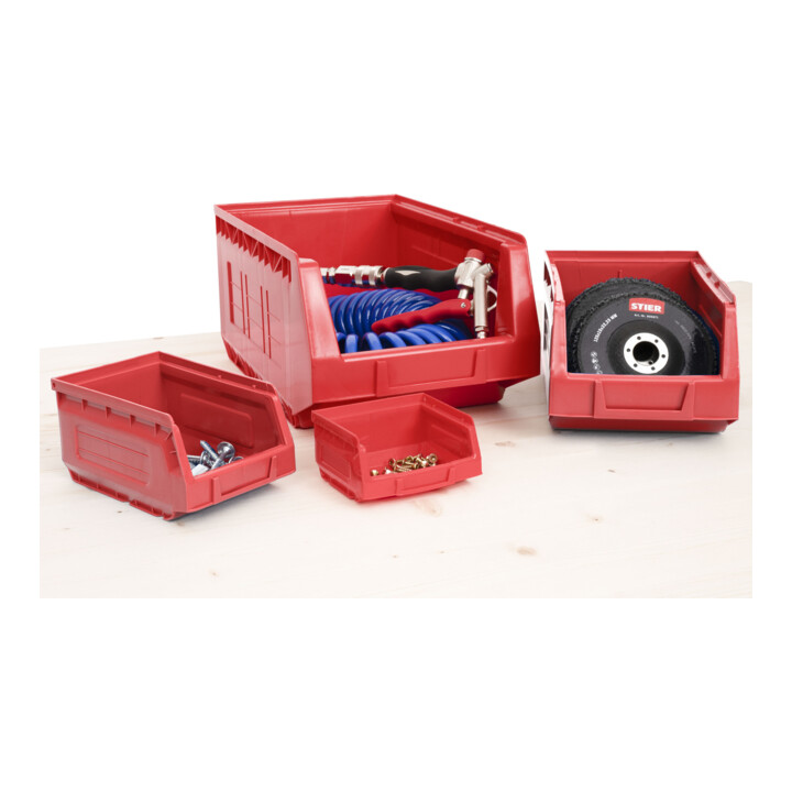 Bac de rangement STIER rouge 100x165x82 mm