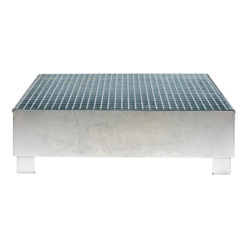 Bac de rétention galvanisé STIER pour 2 fûts de 200 litres, 1 200x800x360 mm