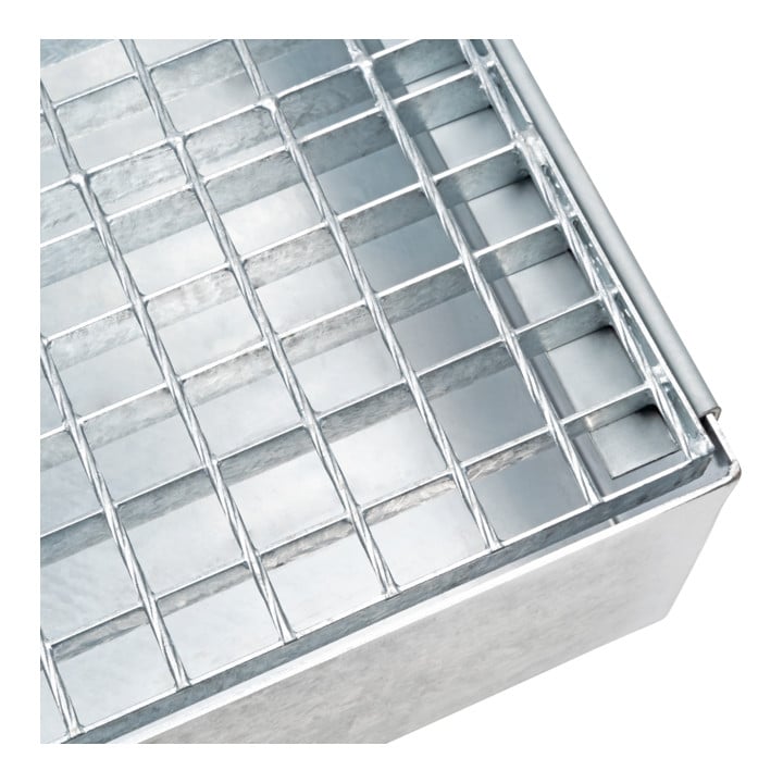 Bac de rétention galvanisé STIER pour 4 fûts de 200 litres, 1 200x1 200x290 mm