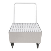 Bac de rétention mobile STIER galvanisé pour 2 fûts de 200 litres, 1 200x800x1 116 mm-2