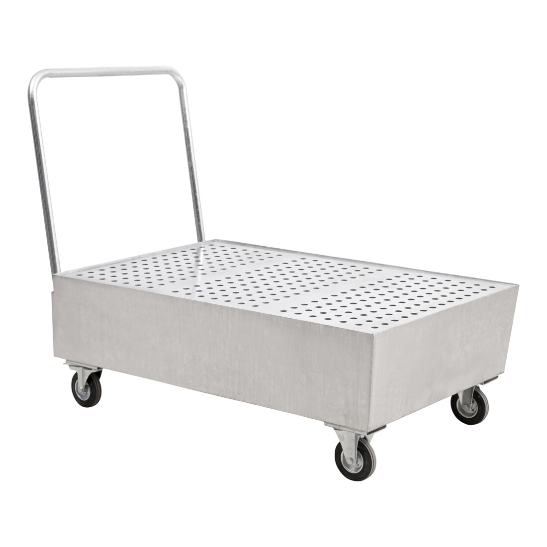 Bac de rétention mobile STIER galvanisé pour 2 fûts de 200 litres, 1 200x800x1 116 mm