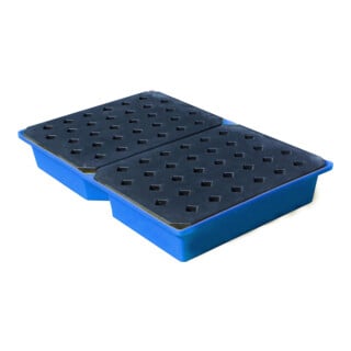 Bac de rétention PE avec grille pour petits récipients 119,5x79,5x18,5 cm