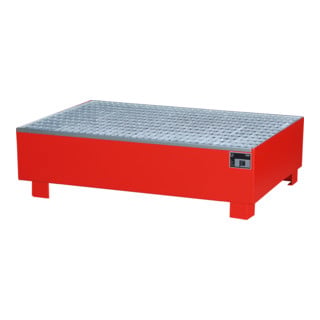 Bac de rétention STIER Premium rouge pour 2 fûts de 200 litres, 1 200x800x360 mm