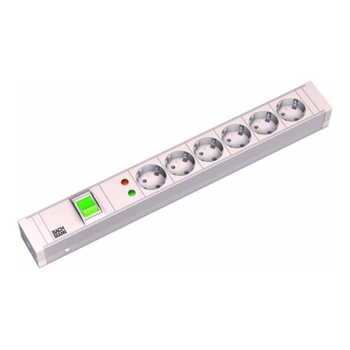 Bachmann 19 pouces multiprise 6x prises 1,5U, 1x interrupteur ÜSS 333.005