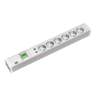 Bachmann 19 pouces multiprise 6x PVC, 1 interrupteur, ÜSS 333.605