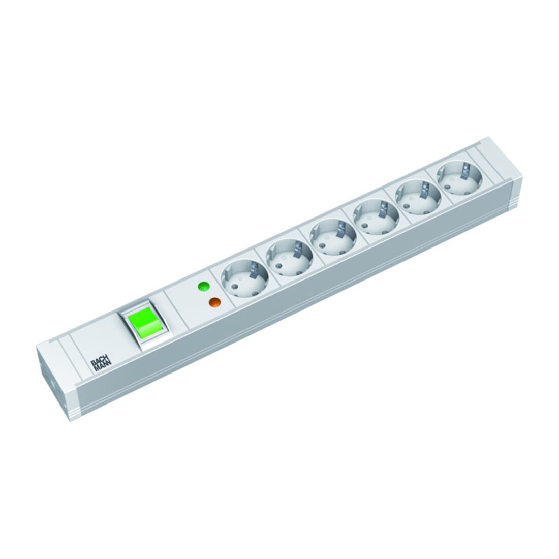 Bachmann 19 pouces multiprise 6x PVC, 1 interrupteur, ÜSS 333.605