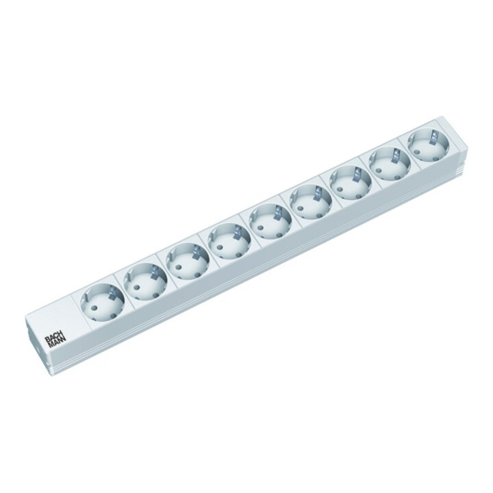 Bachmann 19 pouces multiprise 9x prises 1U 9x protection alu 333.401