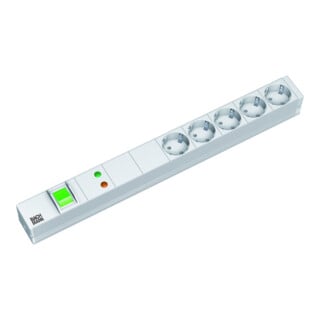 Bachmann 19Zoll Steckdosenleiste 5f mit Schalter, alu 333.403