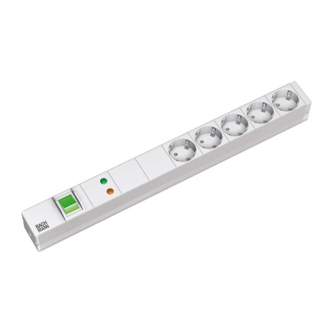 Bachmann 19Zoll Steckdosenleiste 5f mit Schalter, alu 333.403