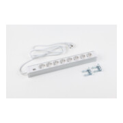 Bachmann 19Zoll Steckdosenleiste 8f H=52mm 8xSchutzk. ws 333.001-4