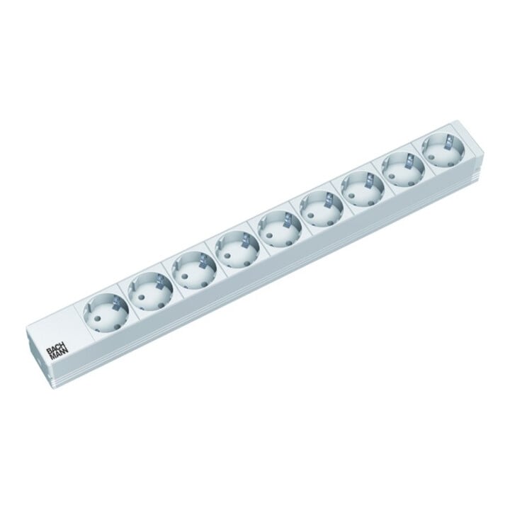 Bachmann 19Zoll Steckdosenleiste 9f 1HE 9xSchutzk. alu 333.401