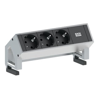 Bachmann DESK2 3xCEE7/3 Électricité 0,2m GST18 Inox laqué