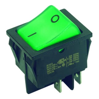 Bachmann Interrupteur à bascule EB noir/vert, 16(8)A 250V 2p. 924.097