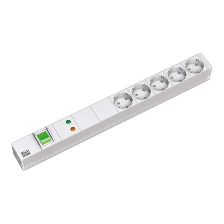Bachmann Multiprise 19 pouces 5x avec interrupteur, alu 333.403