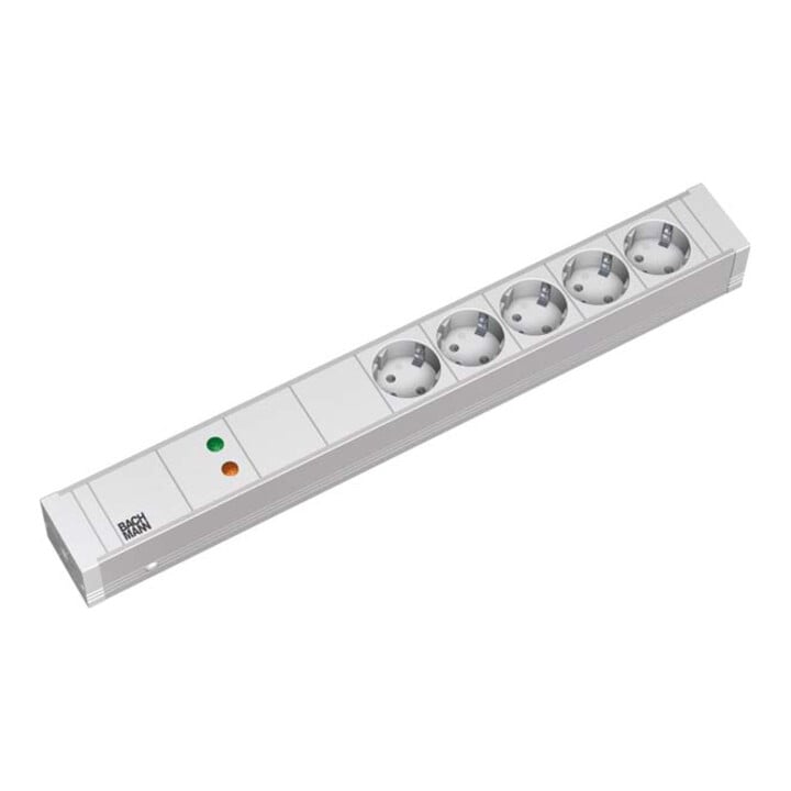 Bachmann Multiprise 19 pouces 5x prises 1,5U 5x avec protection 1x GVS 333.002
