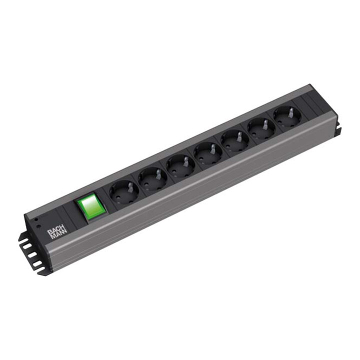 Bachmann Multiprise 19 pouces 7 prises avec interrupteur 35 degrés 300.007