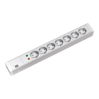 Bachmann Multiprise 19 pouces 7 prises avec protection 1,5U, blanc, ÜSS 333.004