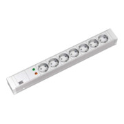 Bachmann Multiprise 19 pouces 7 prises avec protection 1,5U, blanc, ÜSS 333.004-1