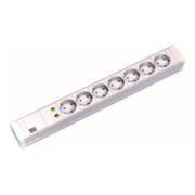 Bachmann Multiprise 19 pouces 7 prises avec protection 1,5U, blanc, ÜSS 333.004-3