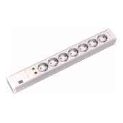 Bachmann Multiprise 19 pouces 7 prises avec protection 1,5U, blanc, ÜSS 333.004-4