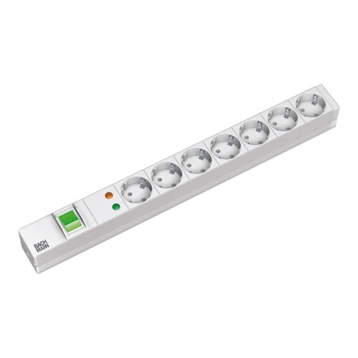 Bachmann Multiprise 19 pouces 7x avec interrupteur, alu 333.405
