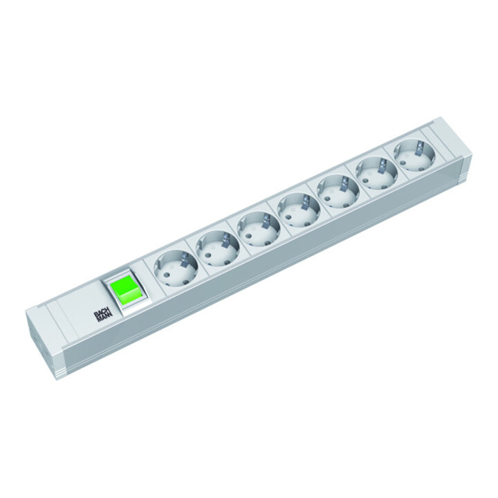 Bachmann Multiprise 19 pouces 7x PVC 7xProt. 1xPrise 333.600