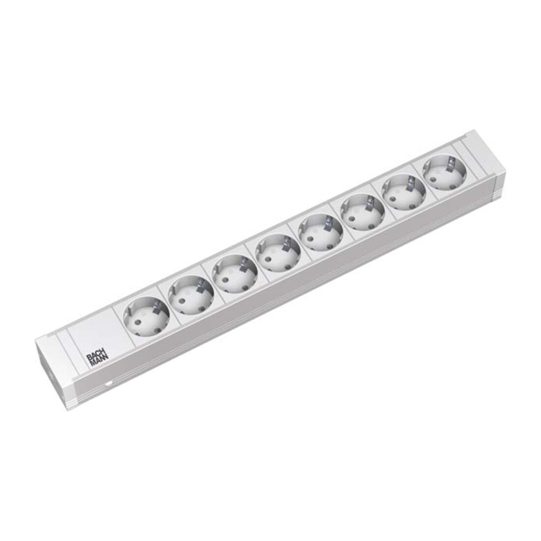 Bachmann Multiprise 19 pouces 8x prises avec protection H=52mm blanc 333.001