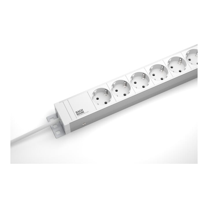 Bachmann Multiprise 19 pouces 8x prises avec protection H=52mm blanc 333.001