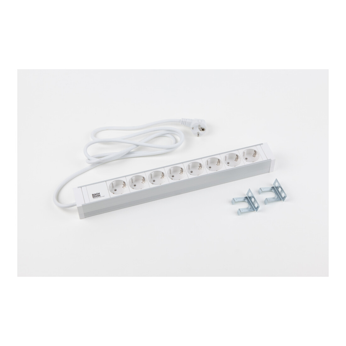 Bachmann Multiprise 19 pouces 8x prises avec protection H=52mm blanc 333.001