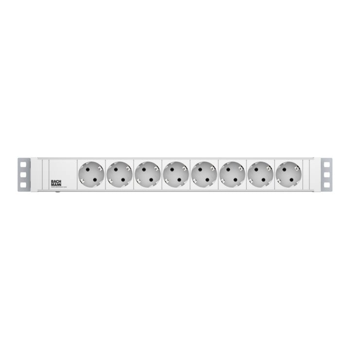 Bachmann Multiprise 19 pouces 8x prises avec protection H=52mm blanc 333.001