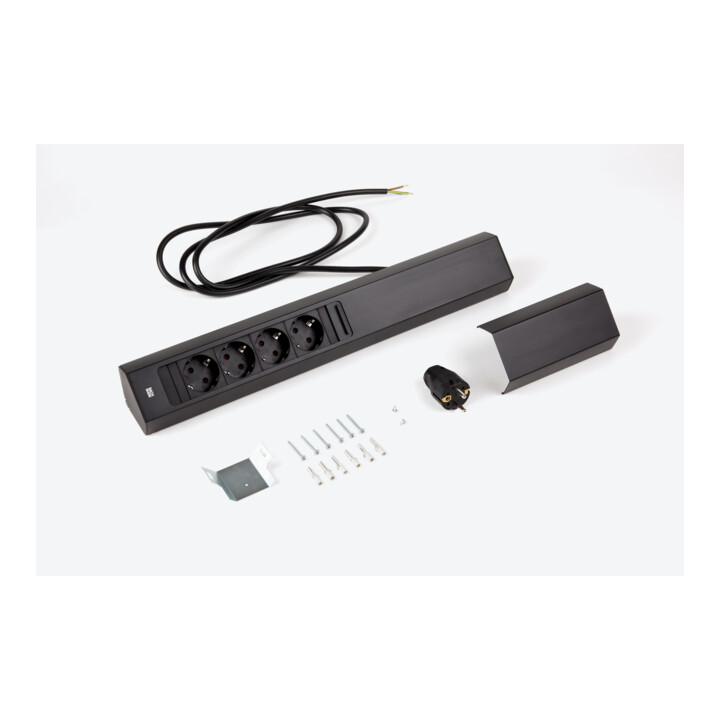 Bachmann Multiprise CASIA 2m 932.104 noire 4x prises avec terre