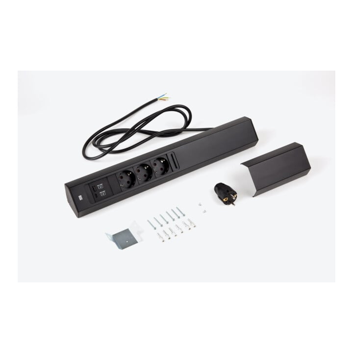 Bachmann Multiprise CASIA 2m 932.106 noire USB 22W
