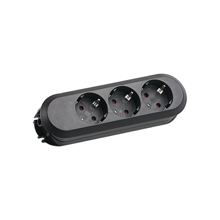 Bachmann Prise de table 3x sans câble, noir 385.170