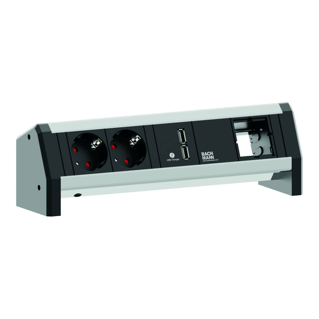 Bachmann Steckdoseneinheit Desk1 sw,2xSchutz.USB,1xCM 902.0182