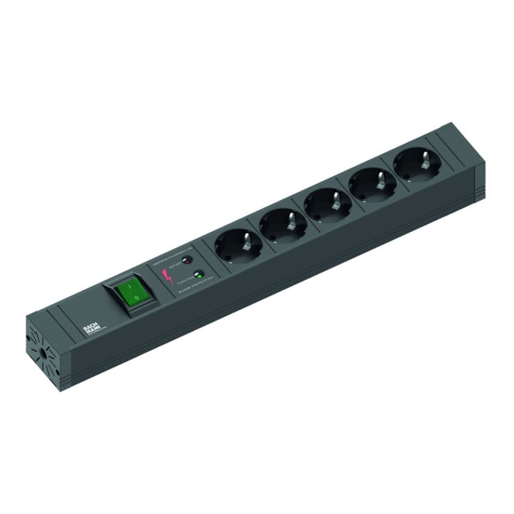 Bachmann Steckdosenleiste 5xSchutz Schalter Übersp. 2m 420.0022