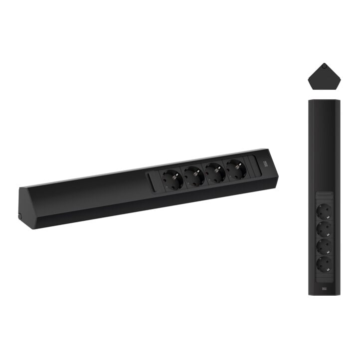 Bachmann Steckdosenleiste CASIA 2m 932.104 schwarz 4x Schutzkontaktsteckdosen