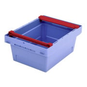 Conteneur réutilisable Bito MB avec brosses d'empilage montées et pivotantes, bleu colombe