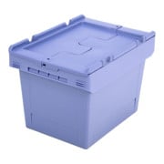 Conteneur réutilisable Bito MB avec couvercle à charnière en deux parties et couvercle à charnière à sangle bleu