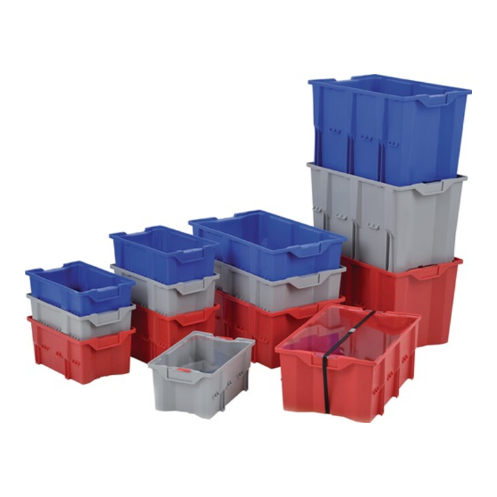 Bacs gerbables-emboîtables PP bleu L480xl312xH300mm LA-KA-PE